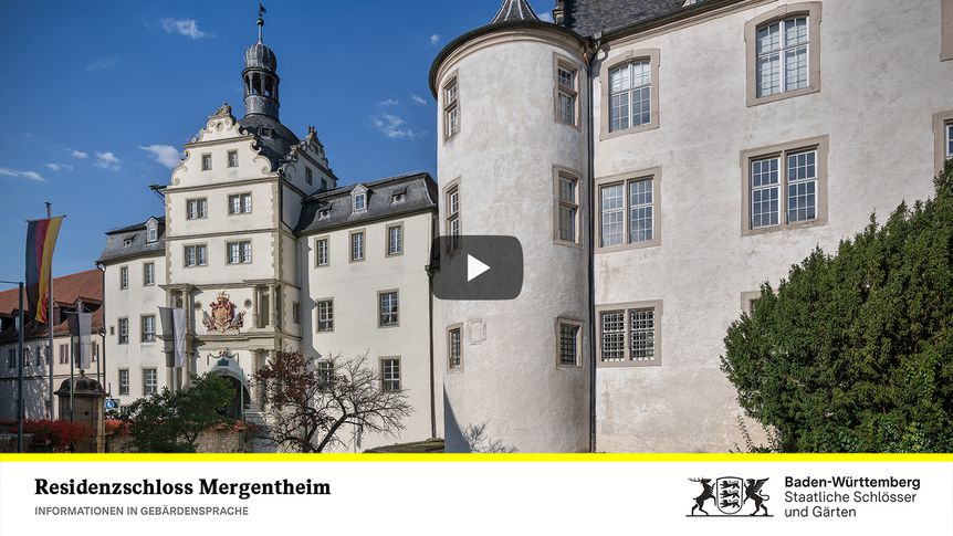 Startbildschirm des Filmes "Residenzschloss Mergentheim: Informationen in Gebärdensprache"